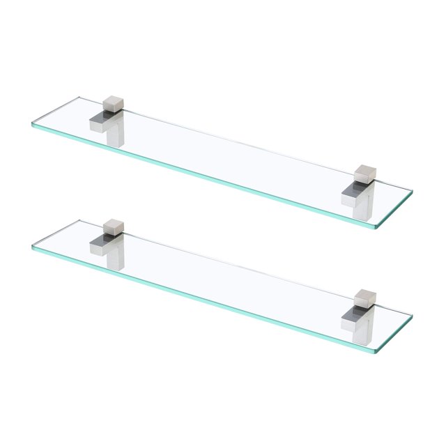 Estantería de cristal para baño KES BGS3201S60-2-P2, 60 cm, con soporte