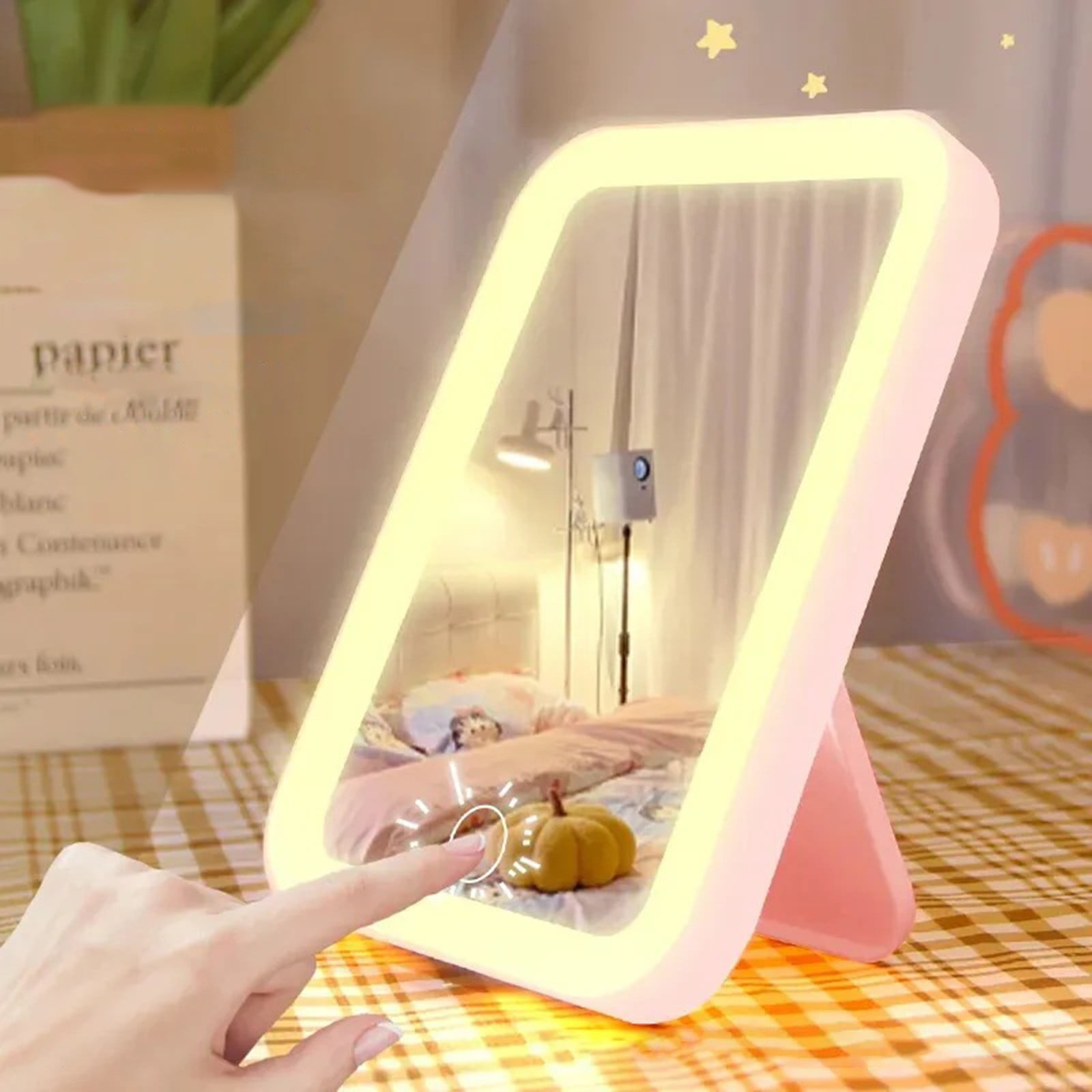Makeup Lighted Magnifying Large Makeup That Light up Make up Lights Makeup for Vanity Lighted Makeup with tooth Portable Makeup Light Full for Bedroom Light