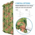 thumbnail image 3 of Palm Tree Tropical Door Curtains for Door Window, French Sidelight Front Back Door Curtains With Tieback, Pink Summer Green Botanical Kitchen Rod Pocket Drapes Panel, 54"x72", 3 of 6