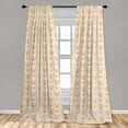 thumbnail image 5 of Damask 2 Panel Curtain Set, Classic Leaf Botany Motifs in Yellow Gold Tones Nature Buds Petals, Lightweight Window Treatment Living Room Bedroom Decor, 56" x 63", Coffee Pink, by Ambesonne, 5 of 5