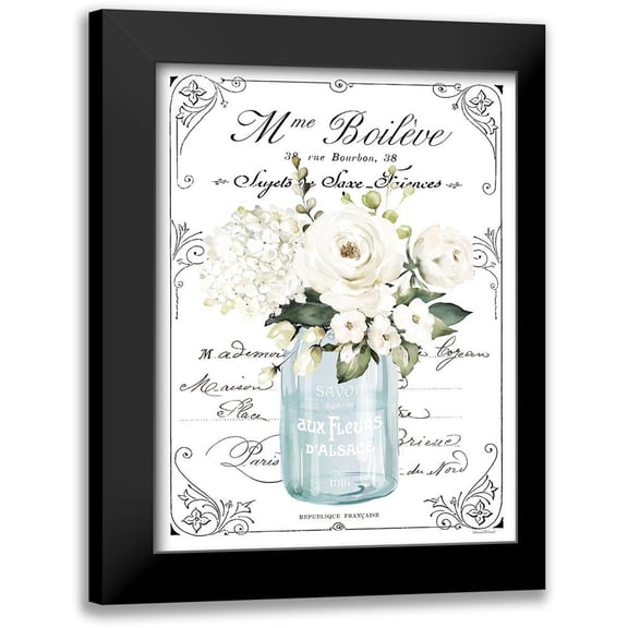Lettered And Lined 12x14 Black Modern Framed Museum Art Print Titled - French Bathroom Set II