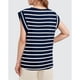 thumbnail image 5 of Camiseta Sin Mangas Informal de Verano para Mujer, Rayas Azul Marino, Talla M, 5 of 6