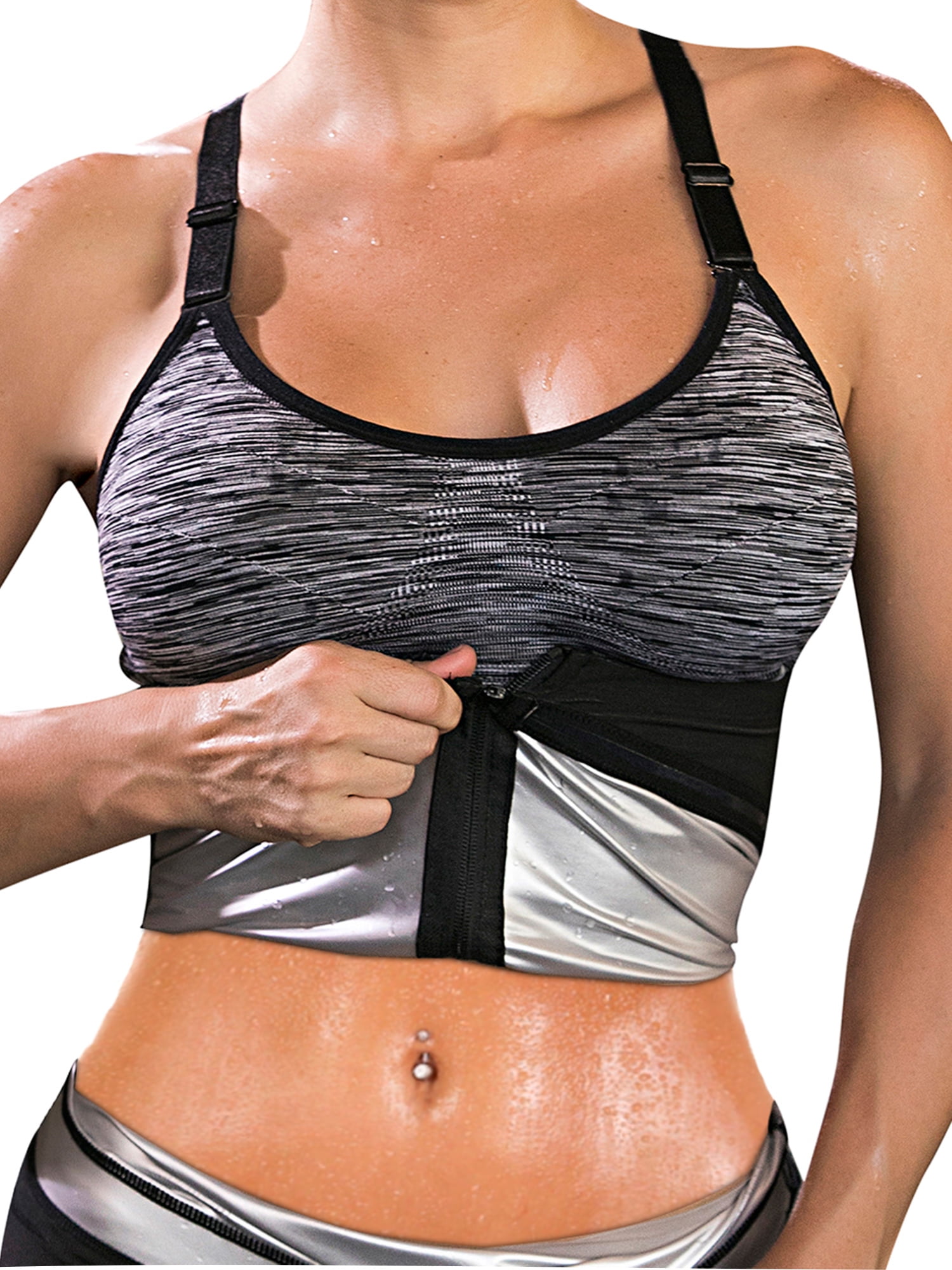 Red Plume Women Sauna Sweat Suit Weight Loss Waist Trainer Shirt Slim Workout Top Hot Sweat Jacket Body Shaper for Girls