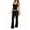 Black, variant on Women'S 2 Piece Outfits Lounge Sets Sleeveless Tank Tops Wide Leg Pants Sets Tracksuits Match Sets Flower Gray S