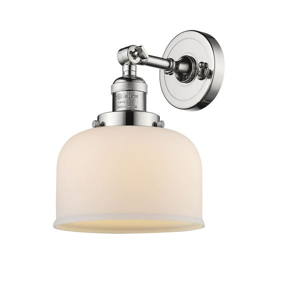 Innovations 1-LT Vintage LED Large Bell 8" Sconce - Polished Nickel - 203-PN-G71-LED