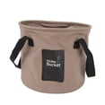 thumbnail image 2 of Cubo plegable de 10 l, resistente a altas temperaturas, portátil, con asa, para camping, pesca, picnic, color arena., 2 of 14