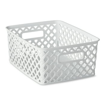 Mainstays Small White Decorative Storage Basket
