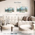 thumbnail image 3 of Elephant Stock Teal City Shadows Wall Art - Horizontal Multi Panel Canvas - Living Room Wall Decor - Abstract Multi Panel - Teal And Blue Decor By Ruane Manning - 36" x 22", 3 of 4