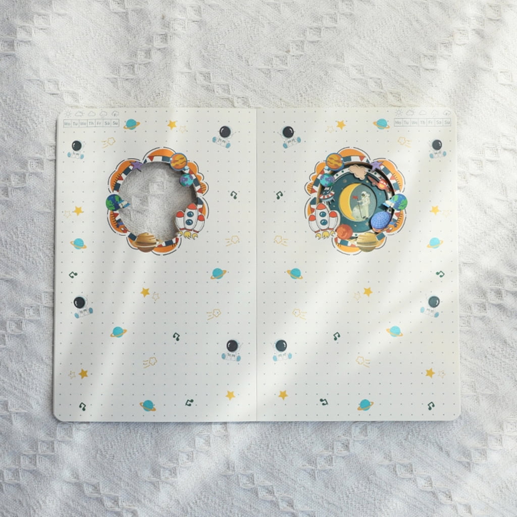 Space Wonderland Notebook for Writing Drawing Noting, 120 Pages Notebook Journal