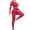 Red, variant on Scyoekwg Workout Outfits For Women Sports Fitness Running Yoga Set Long Sleeve Tops Long Pants Casual Matching Outfits Two Piece Set Fashion Lounge Set (Khaki,M)