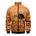thumbnail image 3 of Chaqueta informal con cremallera y estampado 3D de Acción de Gracias de última oferta, diseño de pavo de animales de Acción de Gracias, para hombre, de manga corta, 3 of 5
