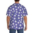 thumbnail image 3 of Lsque Daisies Flowers print Men's Cuban Collar Short Sleeve Shirt Summer Beachwear Casual Button Down Fashionable Vacation Leisure Shirt-Large, 3 of 7