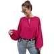 thumbnail image 1 of Blusa, Las mujeres Batwing manga blusa atada O cuello camisas sueltas Abanopi Rosa/Extragrande, 1 of 7