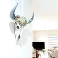 thumbnail image 6 of Travelwant Bull Head Resin Wall Decoration, White Bull Skull Wall Hanging Succulent/Flower Cow Skull Wall Decor Nursery Decor, Simulation 3D Animal Cow Skull for Home Office Decorations, 6 of 7