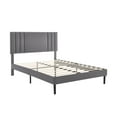 thumbnail image 5 of Aukfa King Size Platform Bed with Upholstered Adjustable Headboard, Faux Leather Bed Frame with Wood Slats Support, No Box Spring Needed, Gray, 5 of 8