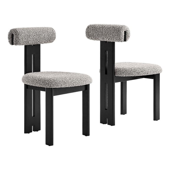 Maklaine Contemporary Rubberwood Frame Dining Chair Set of 2 in Wenge Taupe