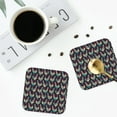 thumbnail image 4 of Lsque Bohemian Chicken Pattern 4" Drink Coasters Set of 4, PVC Leather Absorbent Coasters, Table Coaster Set Decorative Coffee Cup Coasters Housewarming Gift -Square, 4 of 6