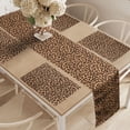 thumbnail image 2 of Ambesonne Leopard Print Table Runner & Placemats, Orange Exotic African, Placemat 4 pcs + Runner 12"x90", Orange and Black, 2 of 2