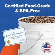 ePackageSupply White 5-Gallon Bucket with Lid | Made in USA | Food Grade | Heavy-Duty Extra Durable Plastic Bucket | Multi-Use Food Grade Buckets with Lids | Easy Stack and Store | BPA Free | 6 Pack