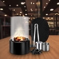 thumbnail image 2 of Quemador de para chimenea, cuenco redondo, miniquemador personal de invierno, quemador portátil para festivales y patios Negro, 2 of 8