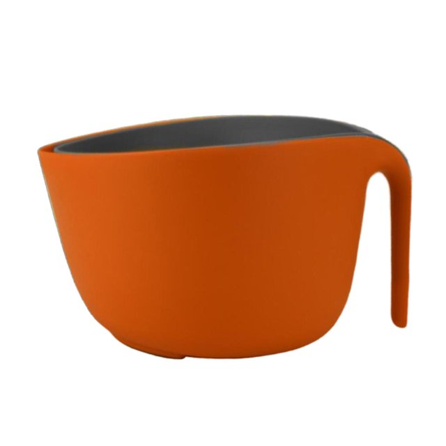 Cuenco para servir ensalada y verduras BLESIY Colador de frutas y verduras Naranja gris 26 cm x 24 cm x 15 cm