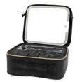 thumbnail image 1 of Bolsa De Maquillaje Con Espejo LED, Divisor Desmontable Bolsa Cosmética De Ergonómico Con Espejo Iluminado Para Viajar, 1 of 7