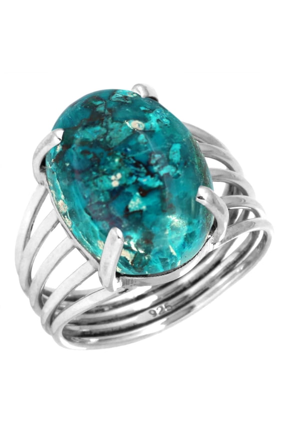 Natural Shattuckite Women Jewelry 925 Sterling Silver Ring