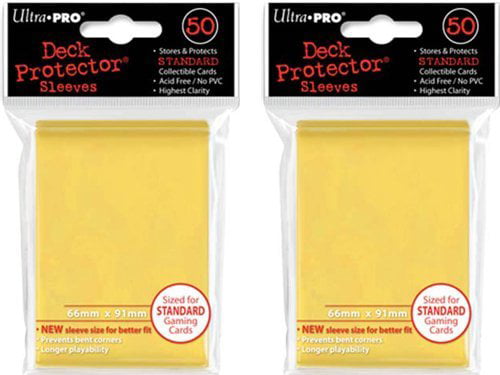 Ultra Pro Magic the Gathering 100 Deck Protectors & Deck Box Lot Yellow New NIB 