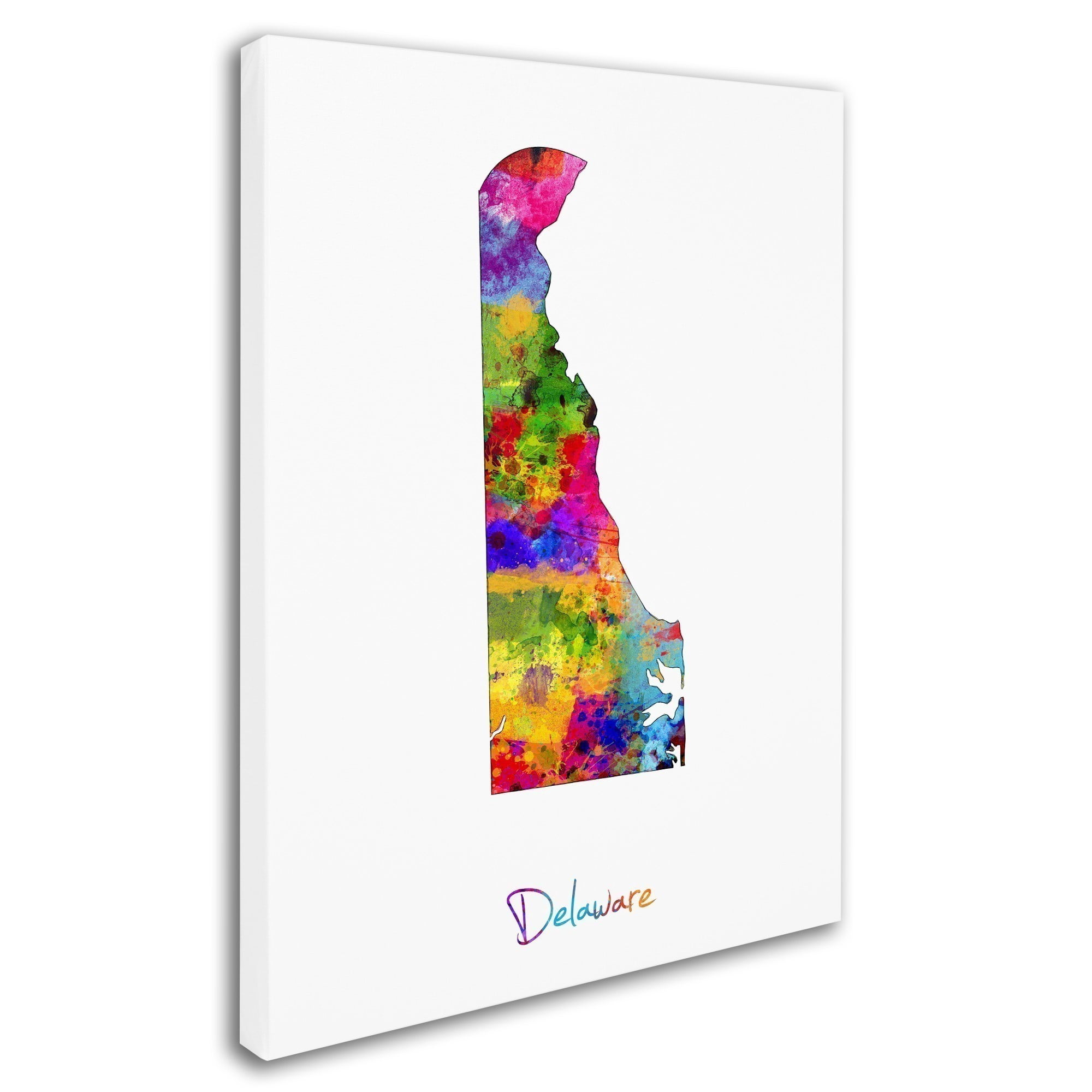 Trademark Fine Art "Delaware Map" Canvas Art by Michael Tompsett