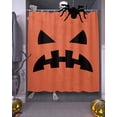 thumbnail image 3 of Halloween Wrath Grimace Orange Background Shower Curtain Set ，Waterproof Fabric Shower Curtains Shower Curtains for Bathroom,Bathroom Decor 72"x72", 3 of 6