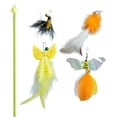 thumbnail image 1 of Cat Wand Toy Retractable: Fake Feather Cat Stick Toy Teaser Toy with 4 Refills, 1 of 6