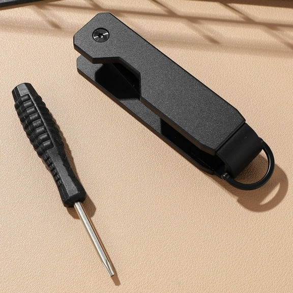 Pawsdot Versatile Black Keychain Organizer Crafted from Aluminum Alloy for Daily Use