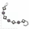 thumbnail image 3 of Chisel Stainless Steel Polished & Antiqued Mother of Pearl & Purple Glass w/ 1.5in ext Bracelet, 3 of 3