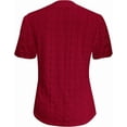 thumbnail image 3 of Womens Tops Summer Hollow Out Eyelet Tunic Dressy Short Sleeve Shirts Button V Neck T Shirts Casual Trendy Loose Fit Tees Blouses Going Out Tops, 3 of 4