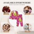 thumbnail image 4 of Uemuo Pink Green Avocado Pattern Womens Pajama Sets,PJ Set for Women,Pajamas for Women Logo,Long Sleeve Pajama Set for Women,Soft Long Sleeve Top With Pants-X-Large, 4 of 9