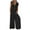 Black, variant on ZZwxWA Plus Size Jumpsuit for Curvy Women Women'S Solid Color Short-Sleeved Casual Wide-Leg Jumpsuit with Button Pockets Jumpsuits for Women up to 50% Off