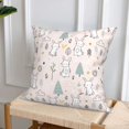 thumbnail image 6 of Throw Pillow Covers, Bohemian Simple Funny Cute Rabbit Soft Square Pillow Cases with Invisible Zipper for Couch Bed Sofa, Farmhouse Fall Home Decor 12"x12", 6 of 7