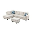thumbnail image 3 of Devion Furniture Polyester Fabric Sectional Sofa with Ottoman-Beige, 3 of 16
