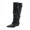 Black, variant on Women Winter Slouchy Knee High Boots Pointed Toe Belt Buckle Hidden Wedge Tall Booties, Trendy Fashion Casual Dress Leather Shoes White 8.5(41)