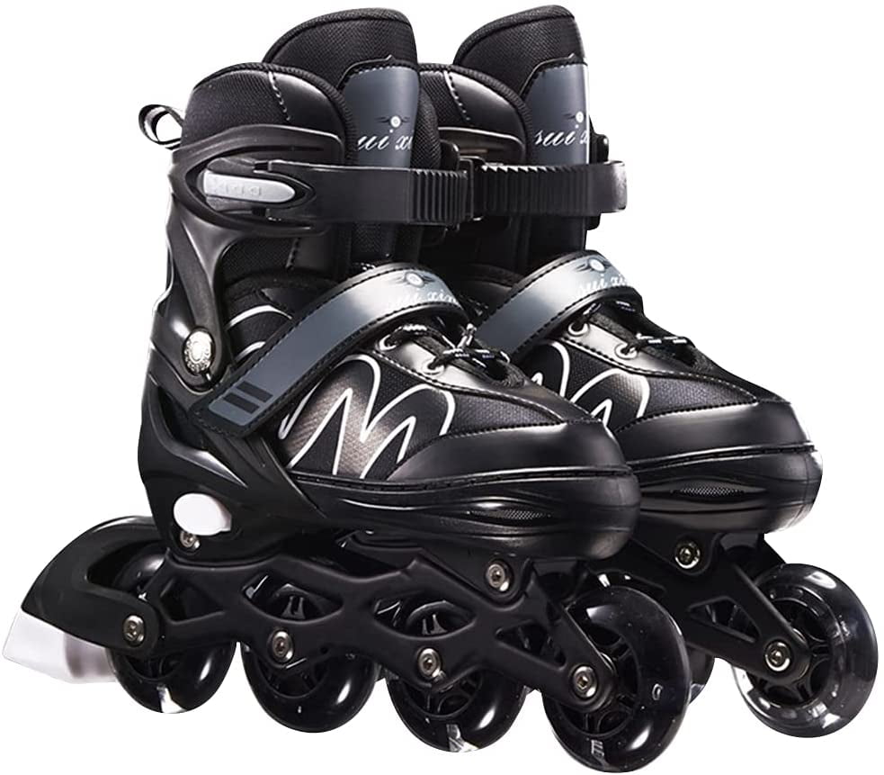 ERNAN Inline Roller Skates,Adjustable Inline Skate for Kids and Adults with Full Light Up Wheels,Outdoor Roller Blades for Boys and Girls Men and Women 