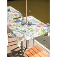 thumbnail image 2 of Square Outdoor Tablecloth with Umbrella Hole Spring Floral Outside Table Cloth Waterproof Patio Table Cover Summer Flowers Botanical Birds Zipper Tablecloths for Picnic Party Camping 54x54 Inch, 2 of 8