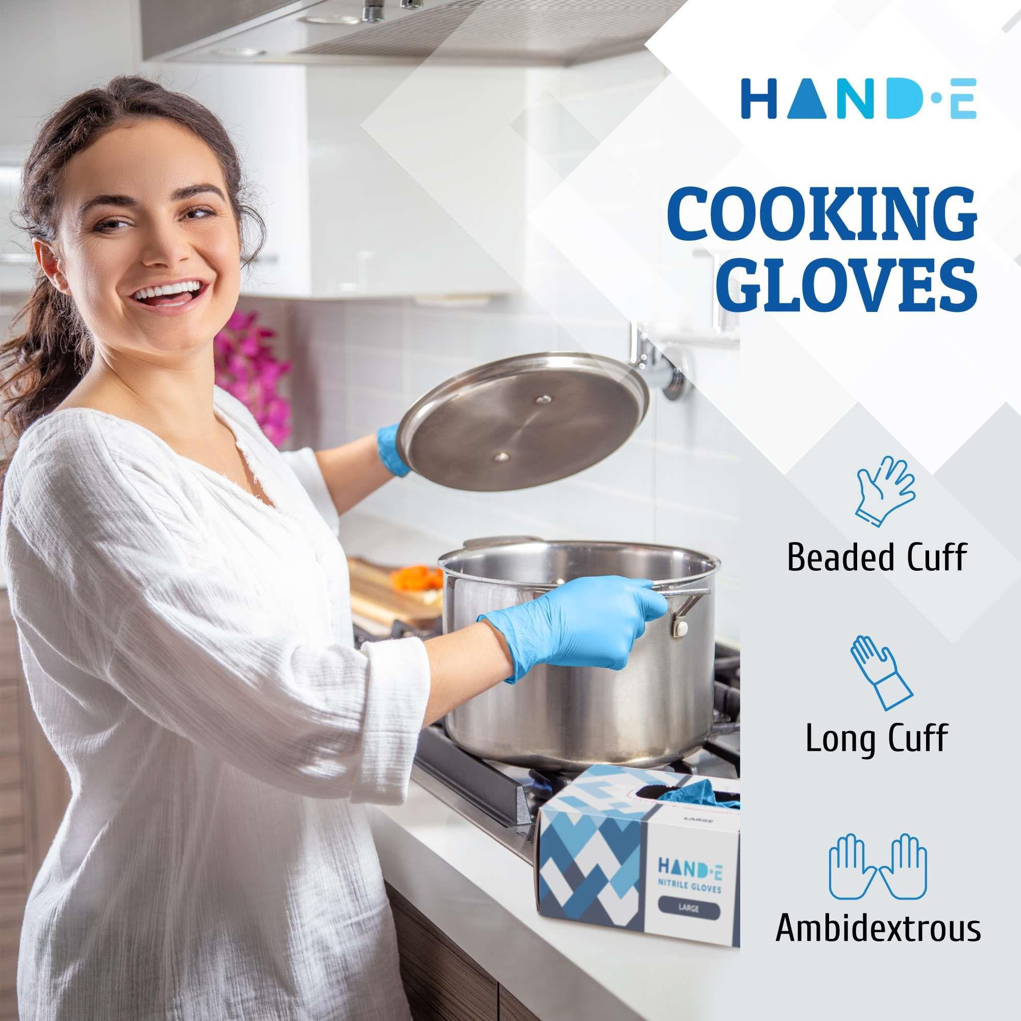 Hand-E Nitrile Gloves (Medium -1000 Count) 10 Boxes, 3 Mil, Blue Disposable Latex and Powder Free Medical and Food Gloves