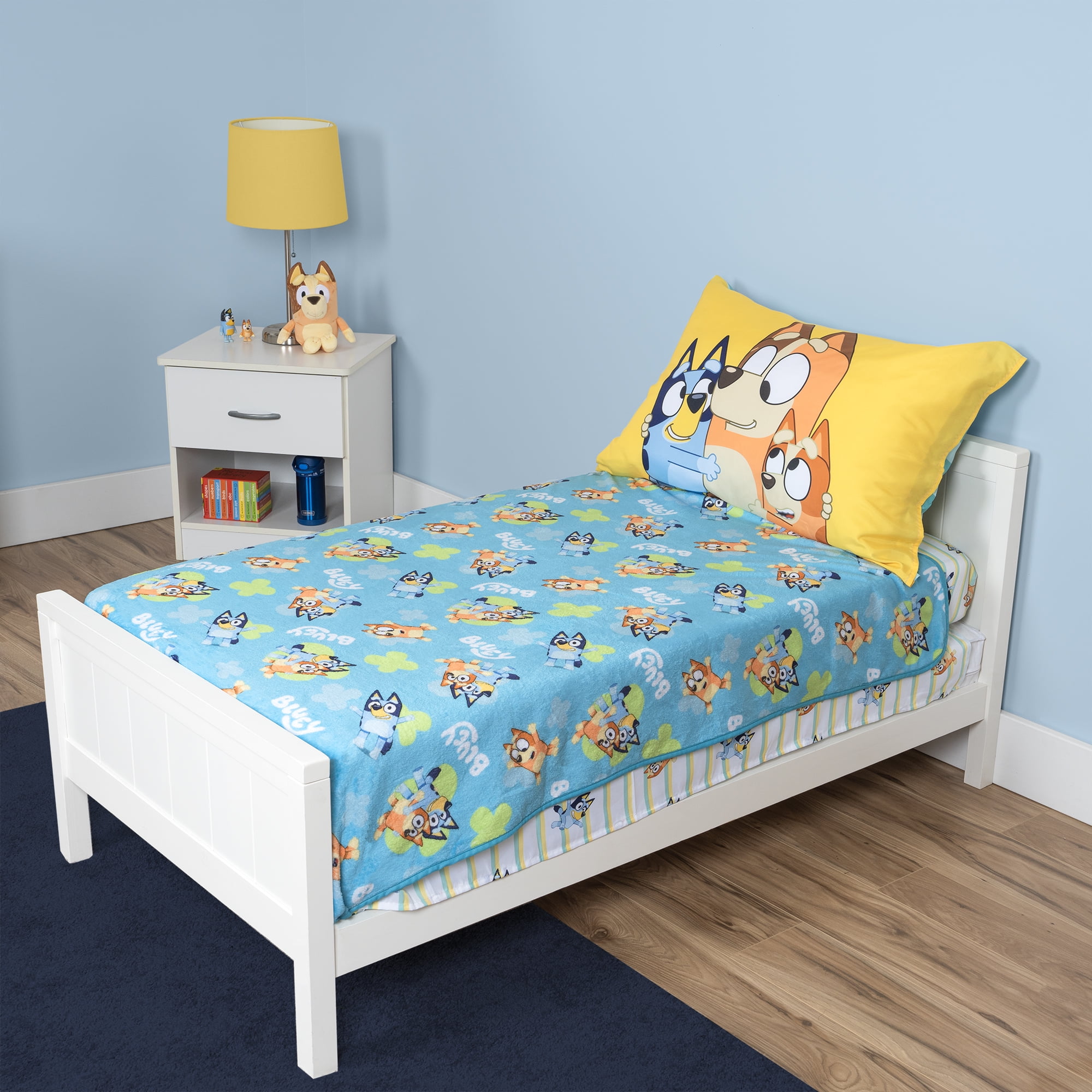 Bluey Plush Toddler Blanket Light Blue, 40" x 50", Boy or Girl