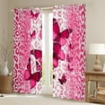 thumbnail image 2 of jejeloiu Pink Kawaii Butterflies Blackout Curtains,Leopard Pattern Curtains Pack of 2 (38x45 Each),Cheetah Print Window Curtains For Girls Kids,Breathable Home Decor, 2 of 6
