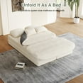 thumbnail image 5 of 75'' Convertible Folding Sofa Bed with Multi-Functional Blanket, Corduroy Upholstery, Beige, 5 of 9