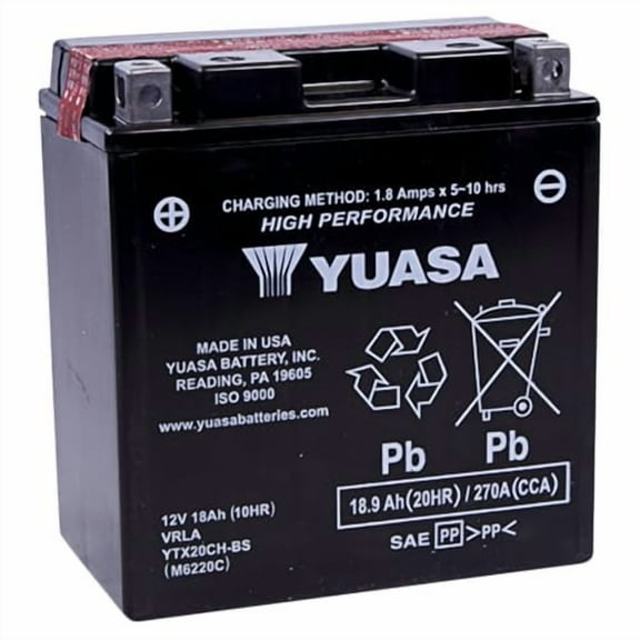 Yuasa YUAM6220C High Performance Maintenance Free Battery - YTX20CH-BS
