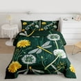 thumbnail image 2 of Castle Fairy Teens Flying Dragonfly Twin Comforter Sets,Chic Floral Daisy Bedding Set, 2 of 8