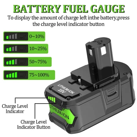 4 Pack 6.0Ah For RYOBI P108 18V Battery High Capacity 6000mAh For One Plus Battery P106