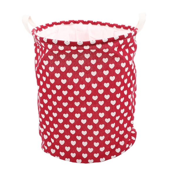 ETEREAUTY Red Hamper with Drawstring, Foldable Basket with Handles for Easy Carrying and Space-Saving Storage