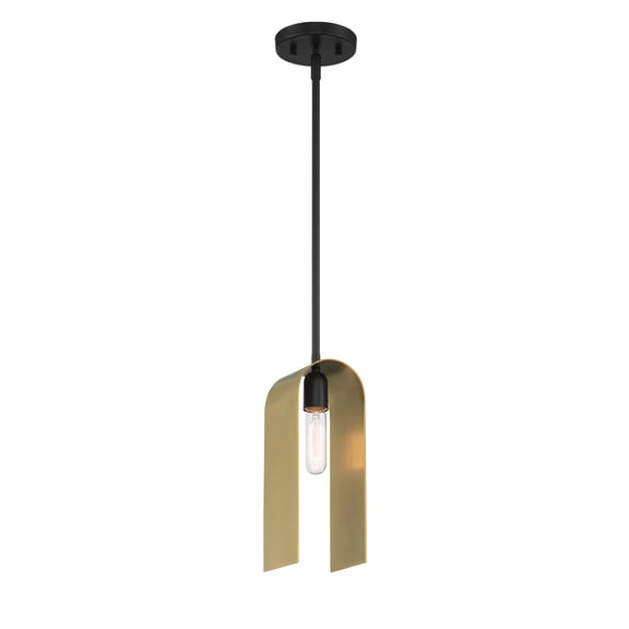 Designers Fountain U Turn 1 Light Matte Black Pendant, D263M-4P-MB